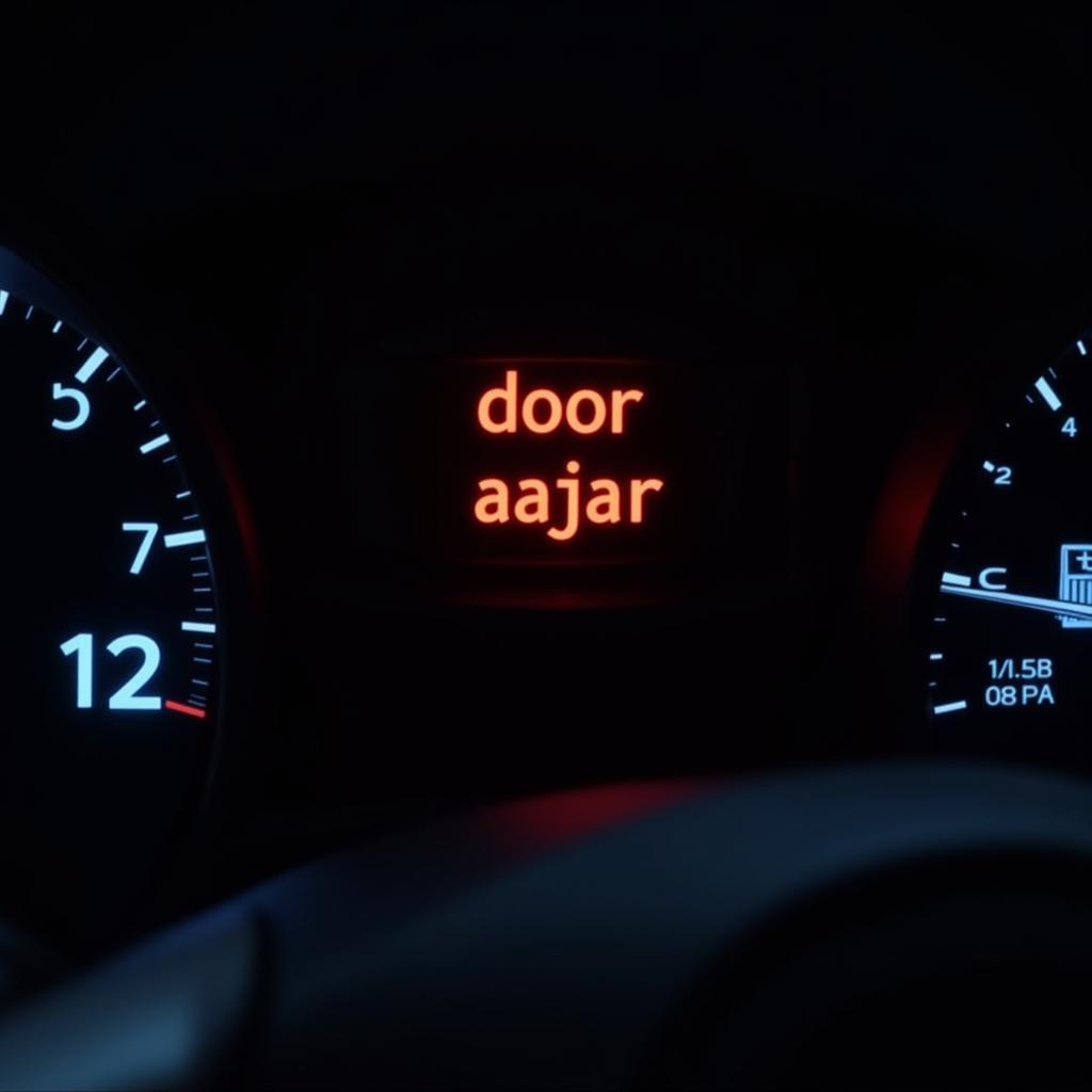 Ford Focus dashboard displaying door ajar warning