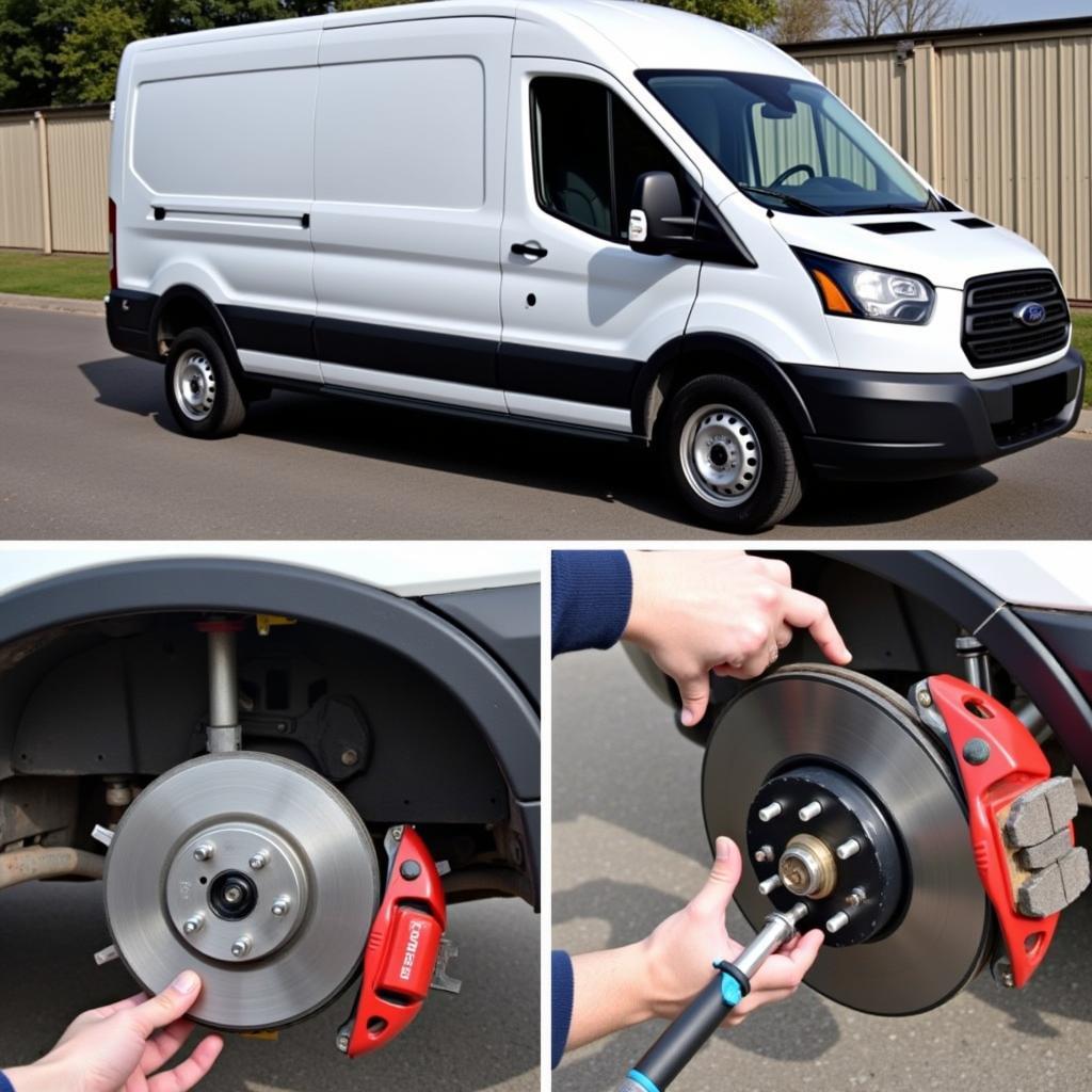 Inspecting Ford Transit Brake Pads