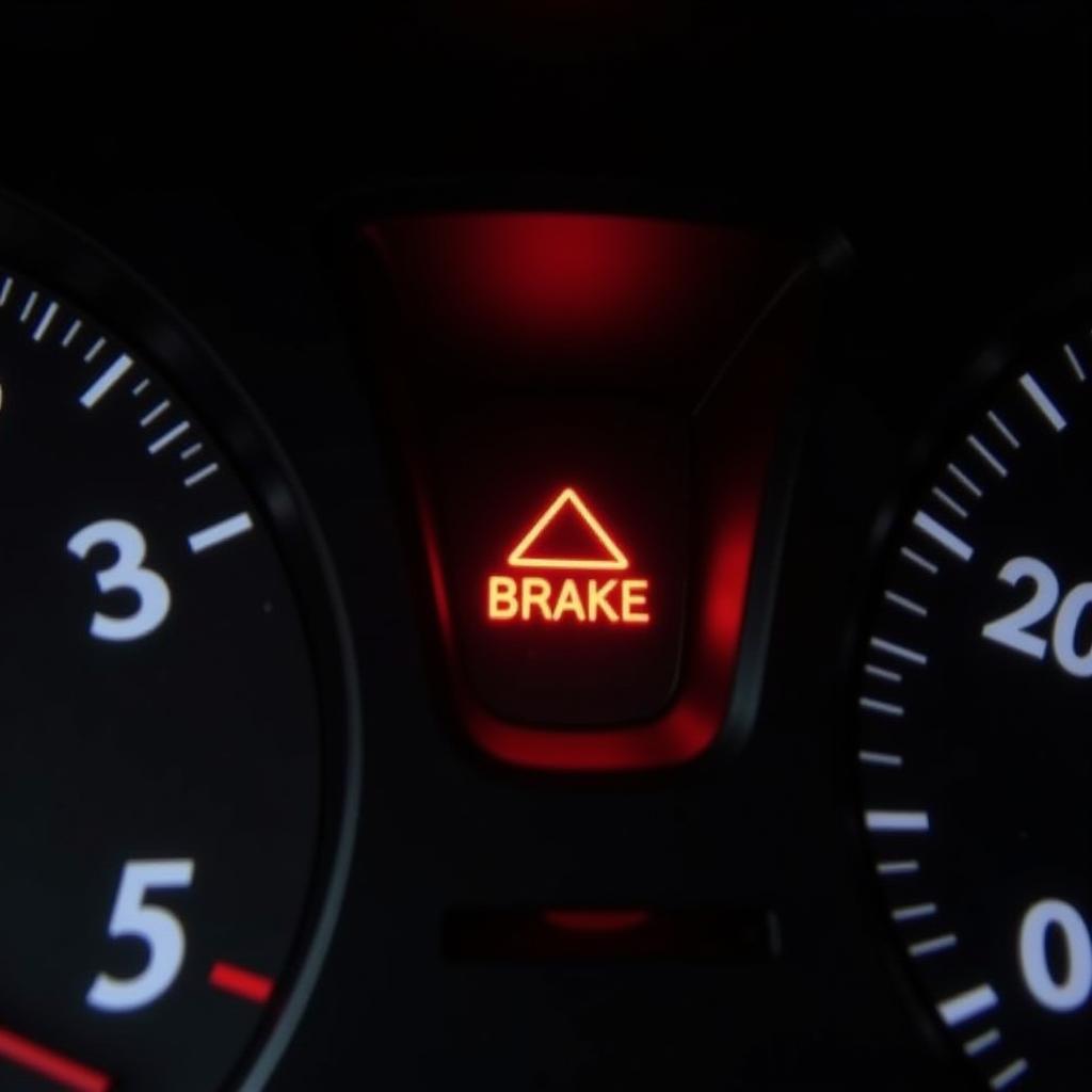 2009 Honda Civic Hybrid dashboard with brake system warning light illuminated