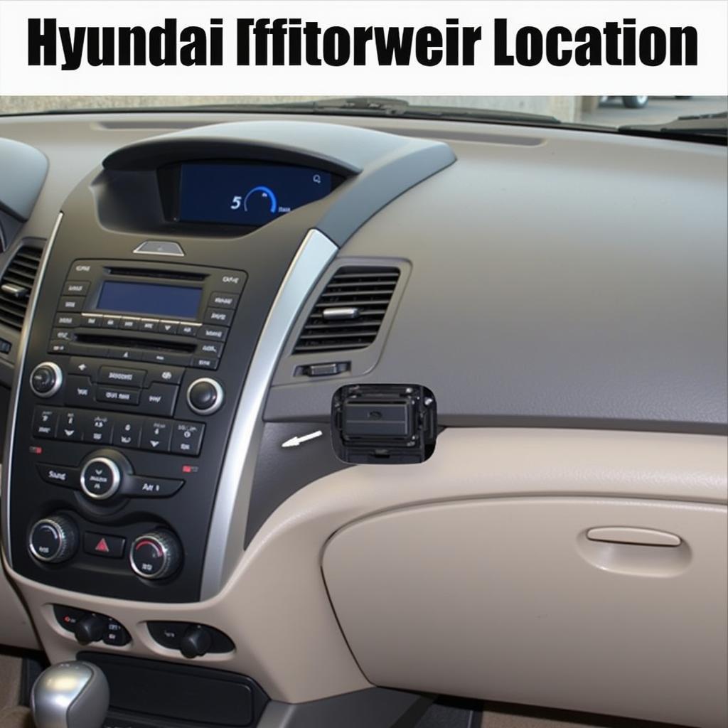 Location of the OBD-II port in a Hyundai Santa Fe