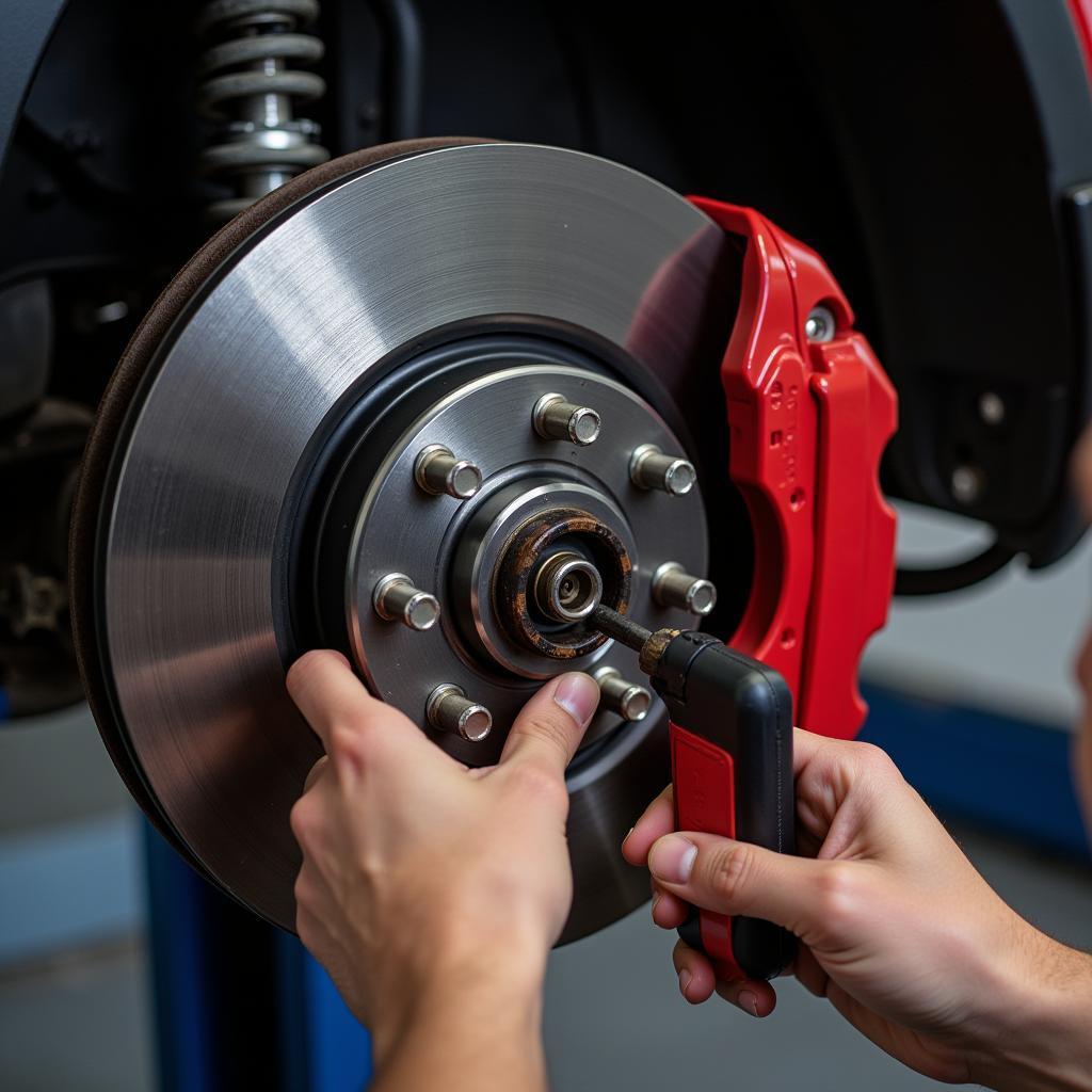 Jeep Brake Inspection by Mechanic