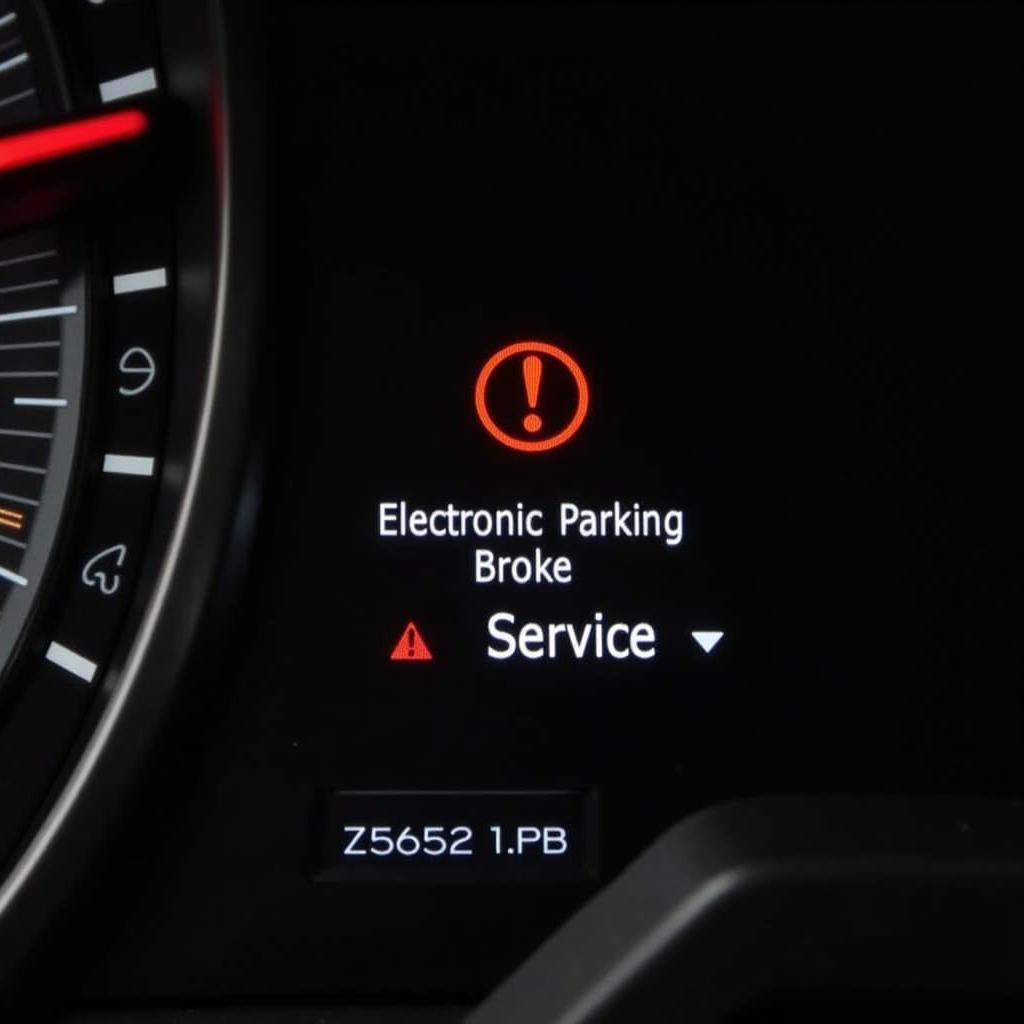 Jeep Renegade dashboard with the electronic parking brake service warning light illuminated