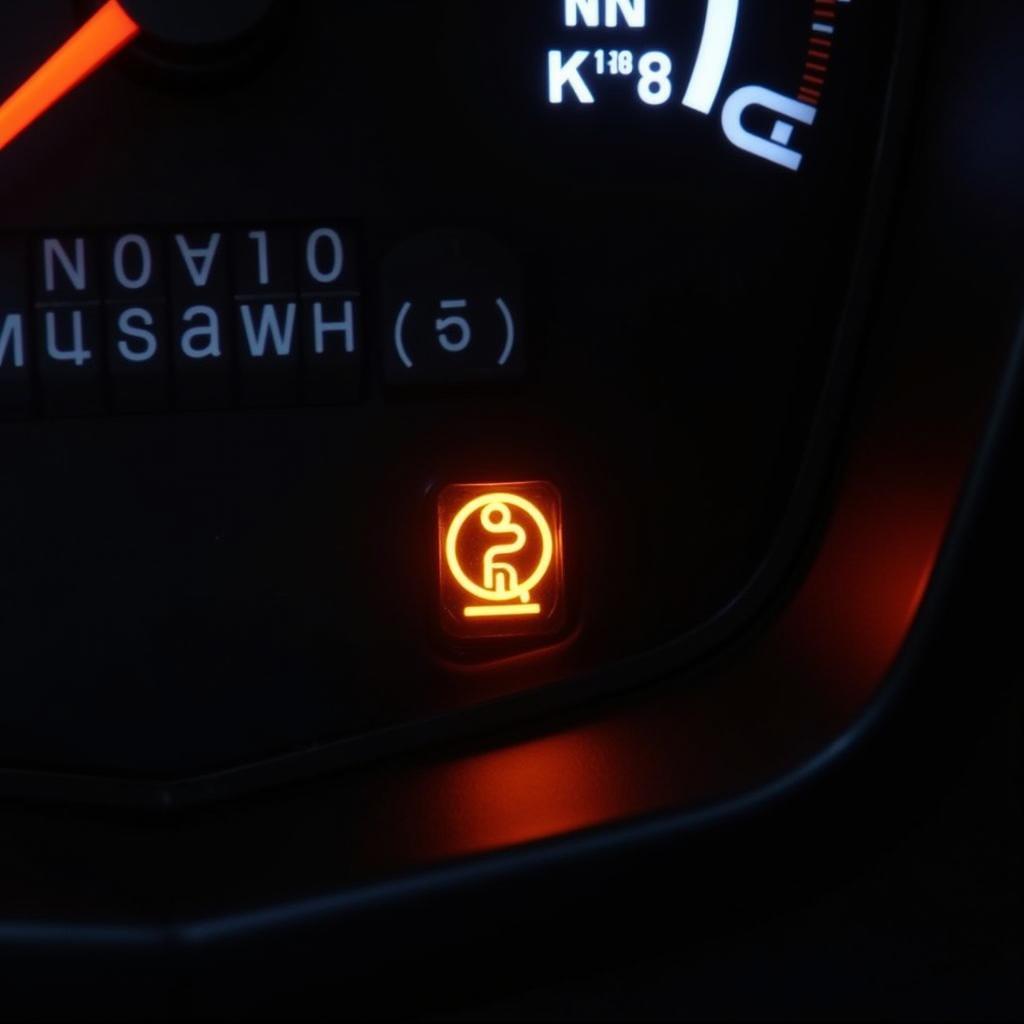 Jeep TJ Dashboard with Brake Warning Light Illuminated