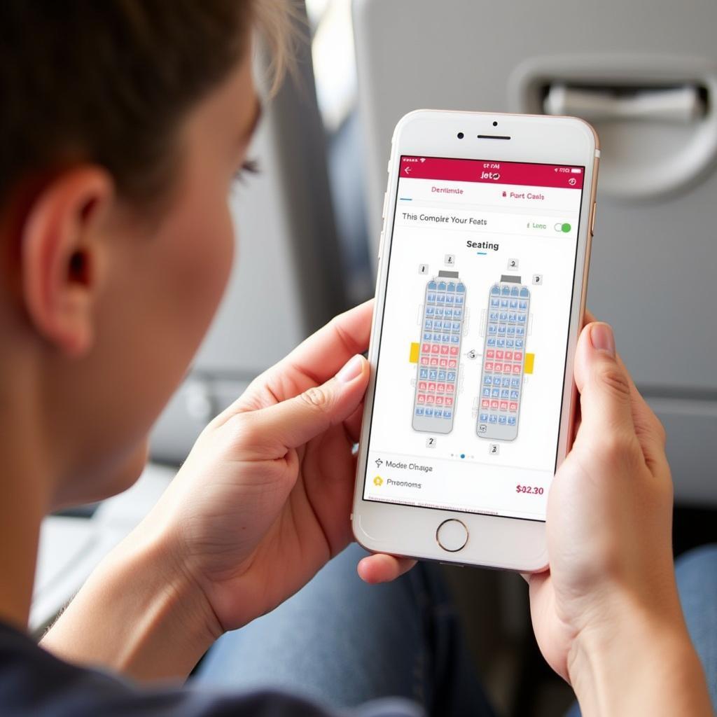 Jet2 Seat Selection Process on Mobile