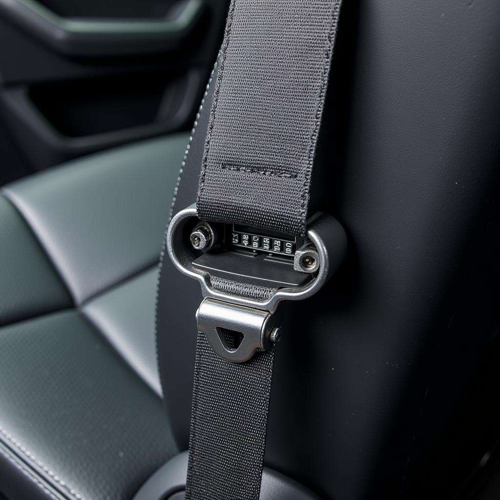 Close-up of a Jetta seat belt buckle sensor