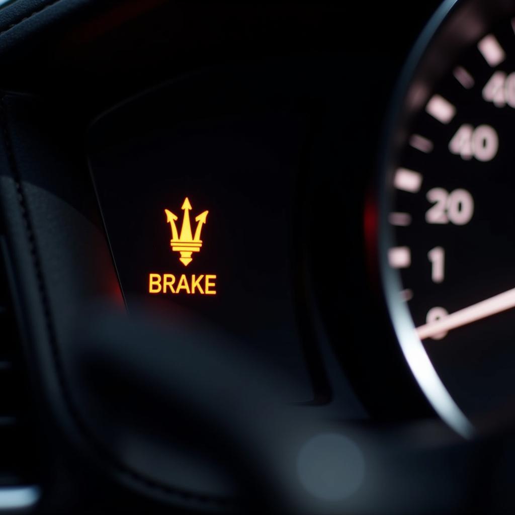 Maserati Ghibli Dashboard with Brake Warning Light