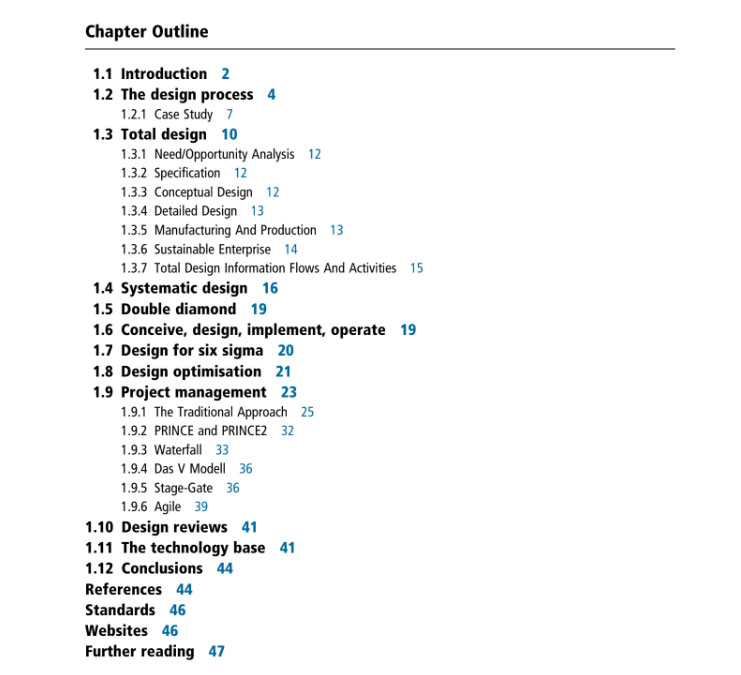 Mechanical Design Engineering Handbook PDF table of content 