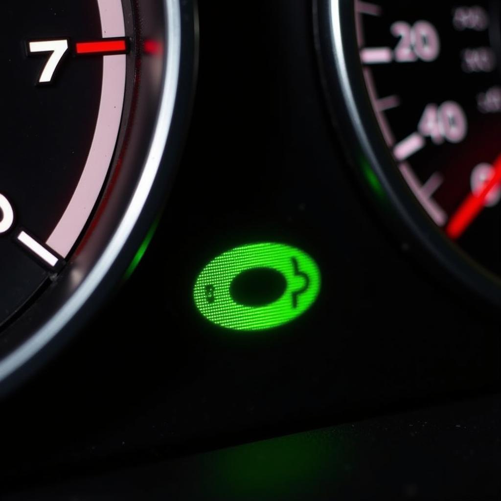 Mini Dashboard Displaying Brake Pad Warning Light