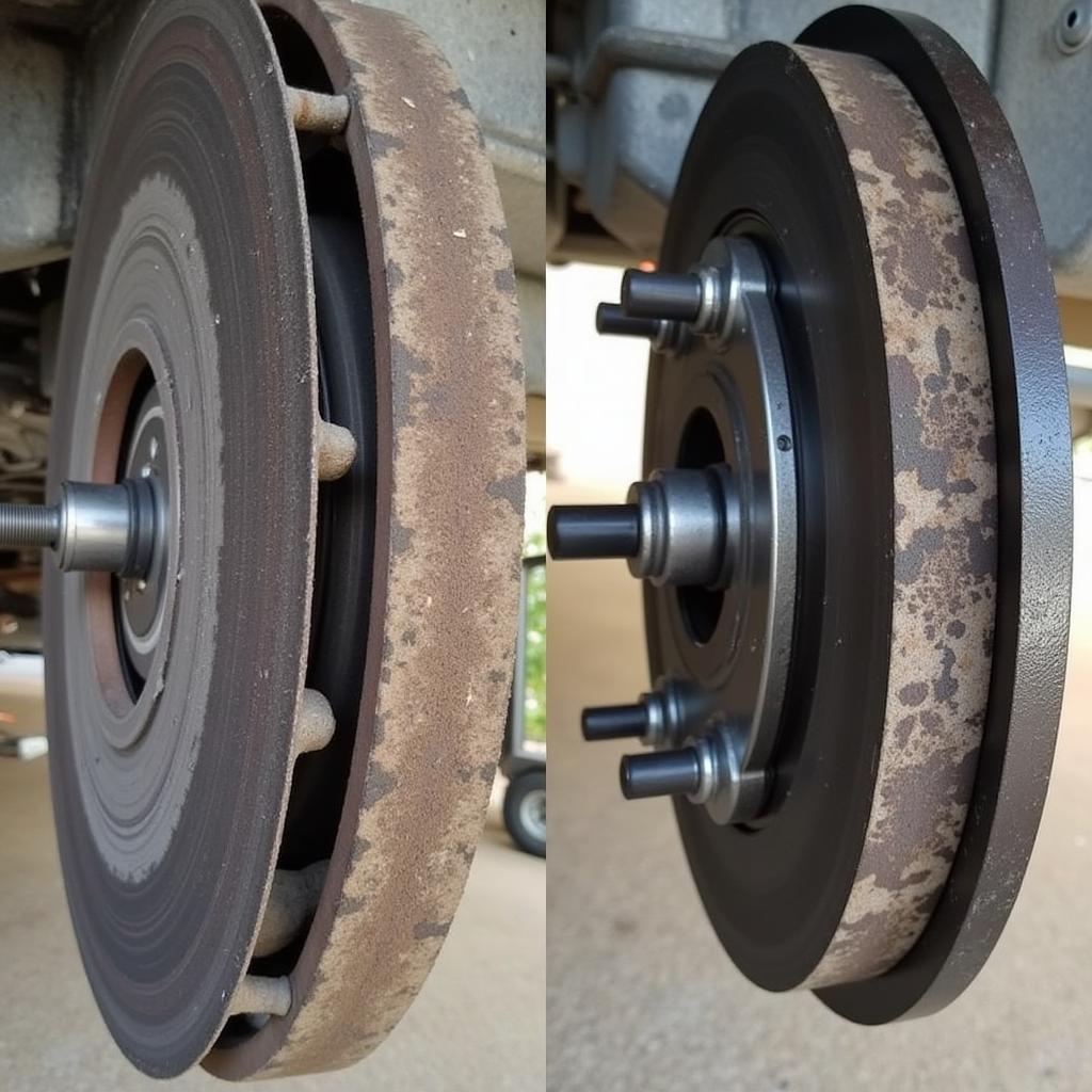 New brake pads installed on a 2013 Chevy 2500