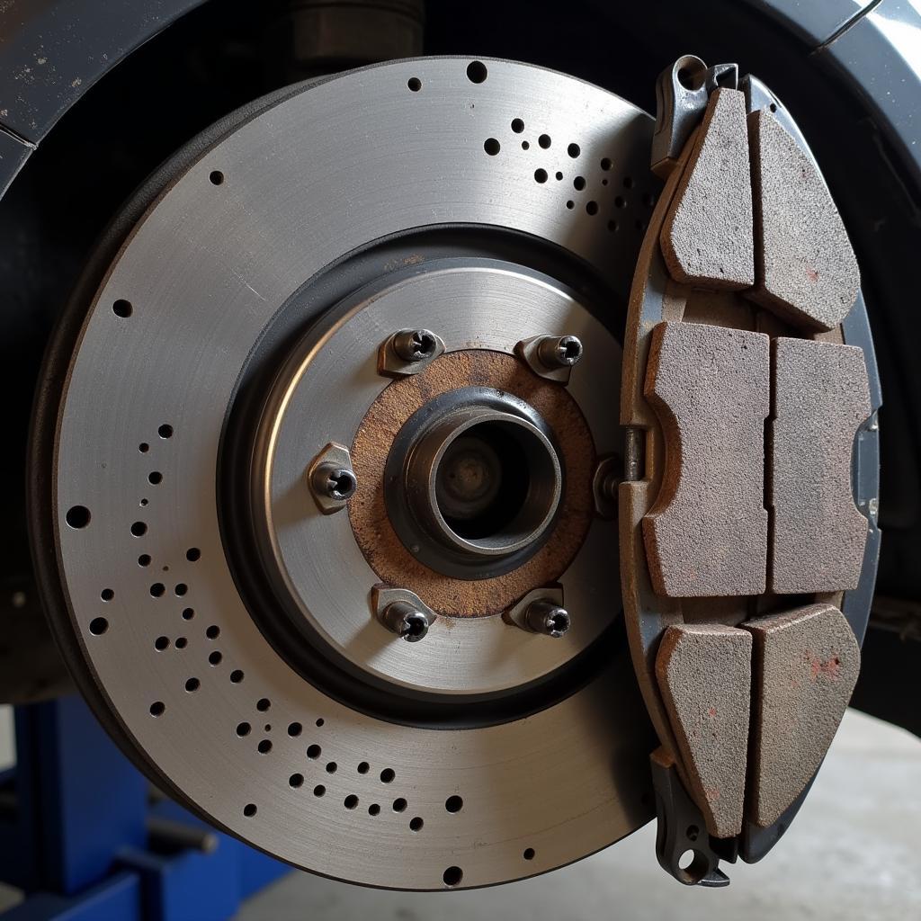 New brake pads installed on a 2008 Audi A8L