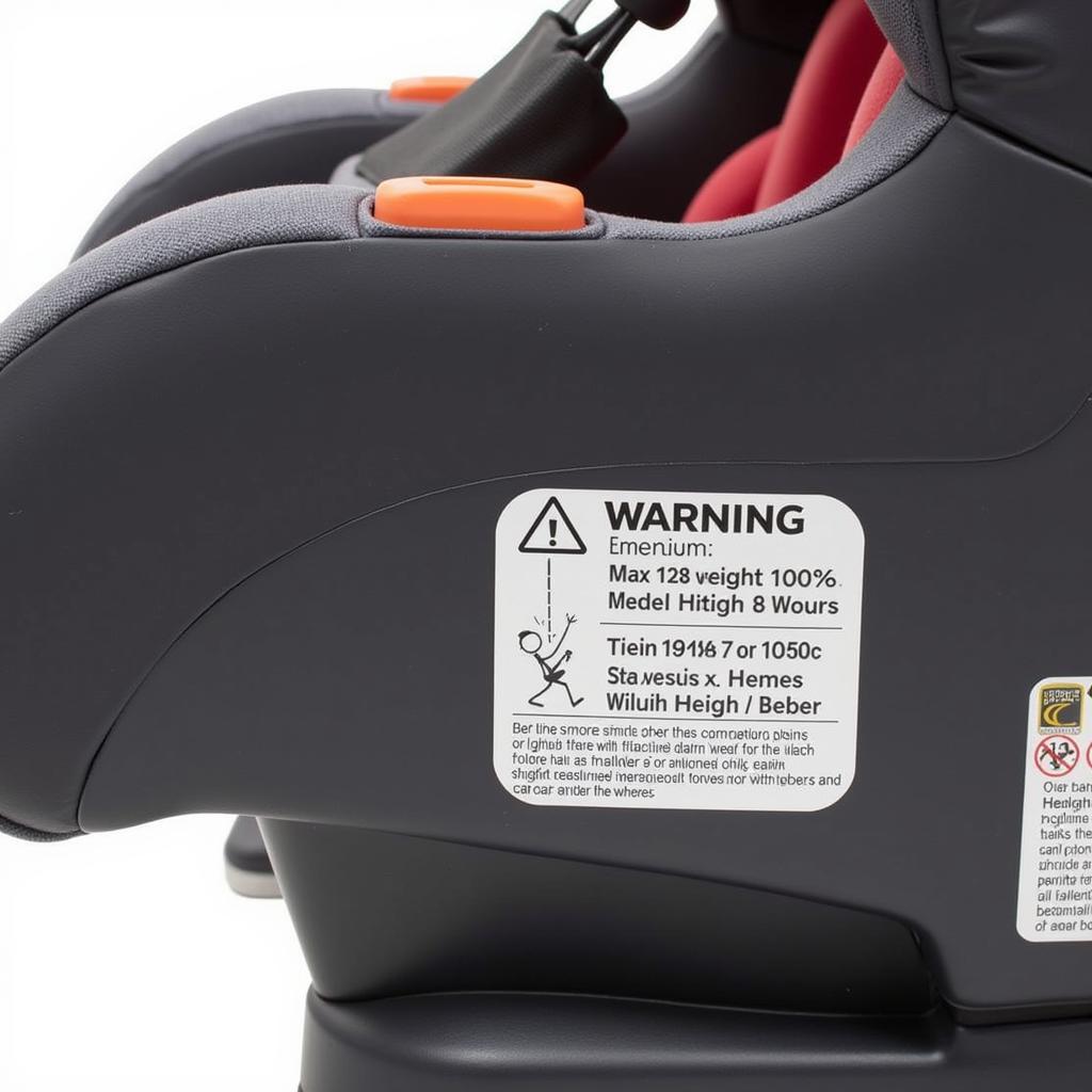 Nuna Pipa car seat weight and height limit warning label