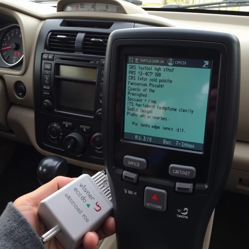 OBD-II Scanner Reading SRS Codes in a 2000 Tacoma