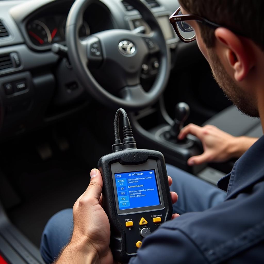 OBD-II Scanner Resetting Toyota Starlet Warning Light