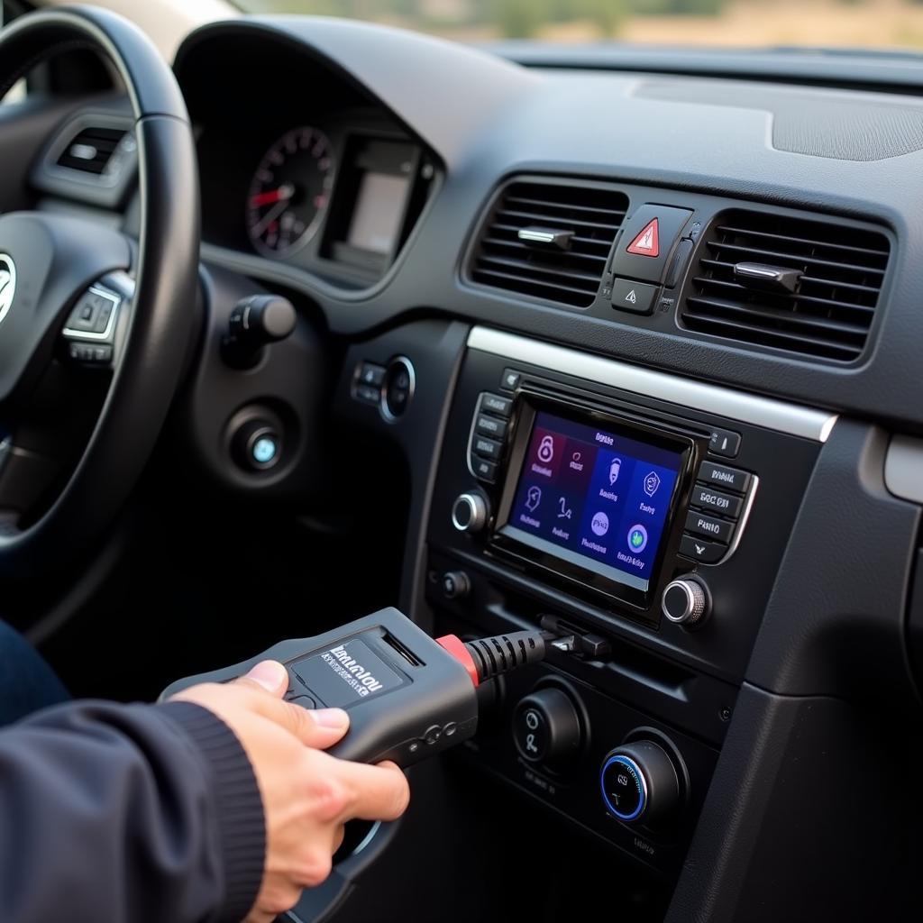 OBD2 Scanner Connected to VW Passat