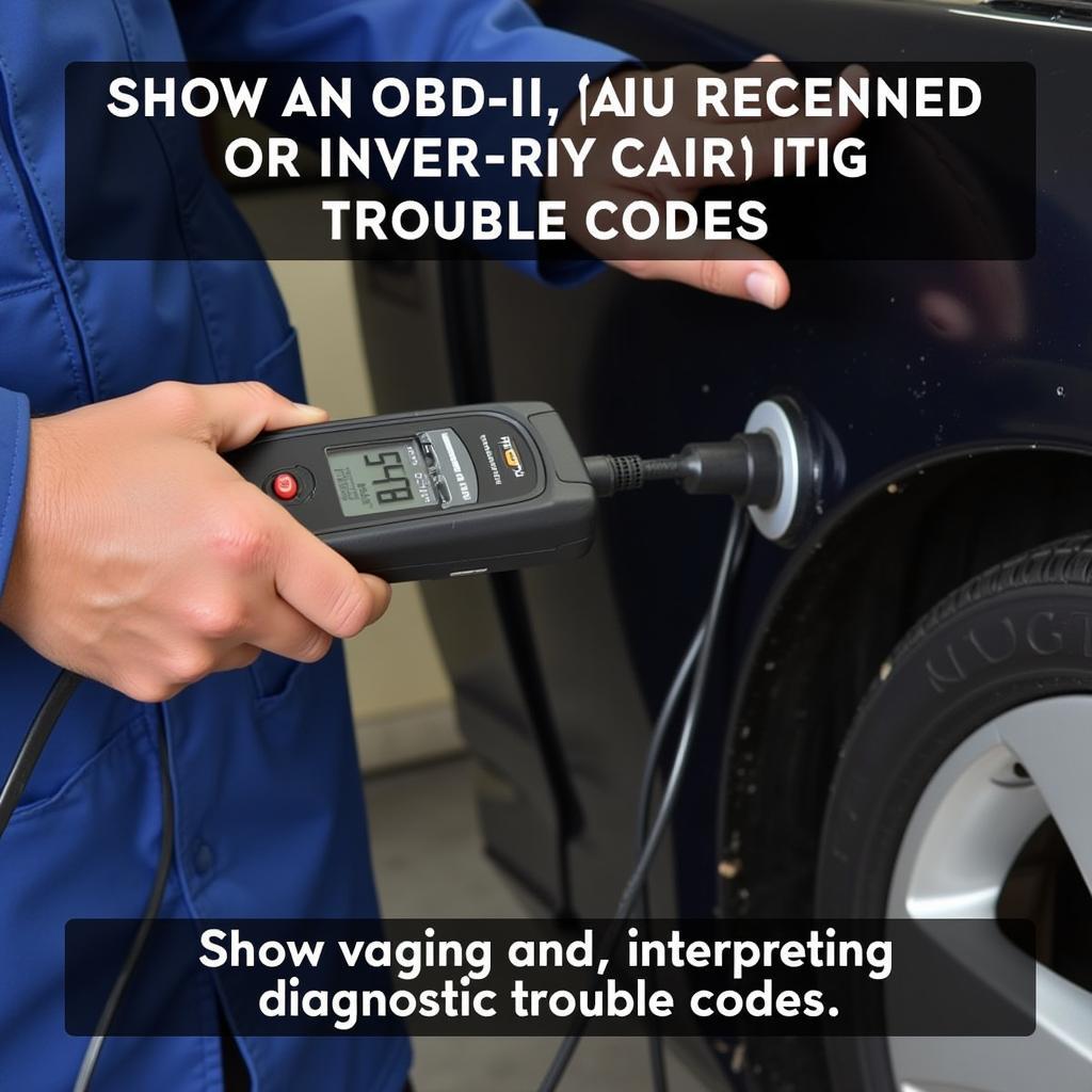 OBD2 Scanner Diagnosing Car