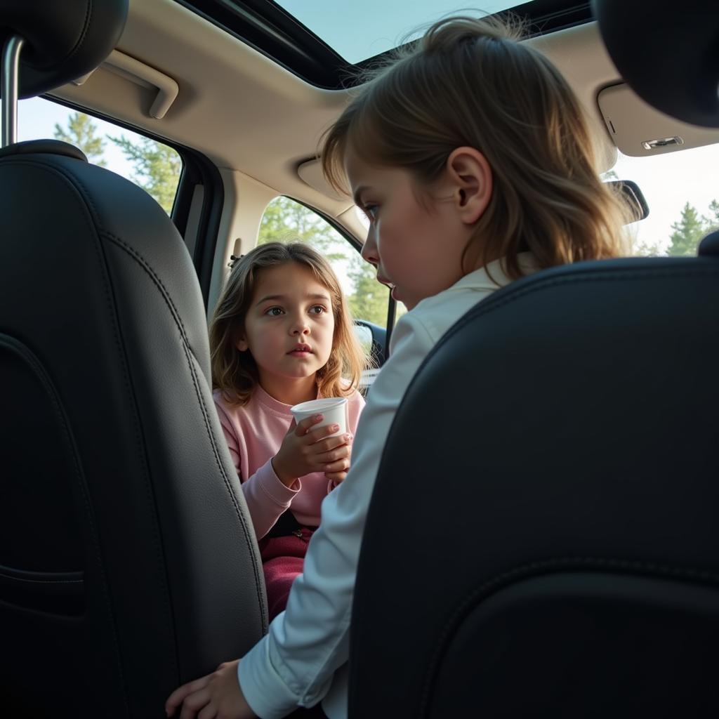 Parent checking the back seat of their car