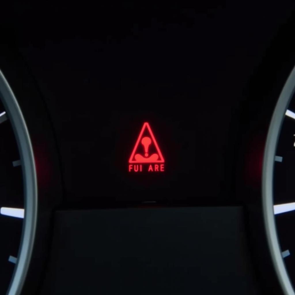 Peugeot 3008 dashboard with brake warning light illuminated