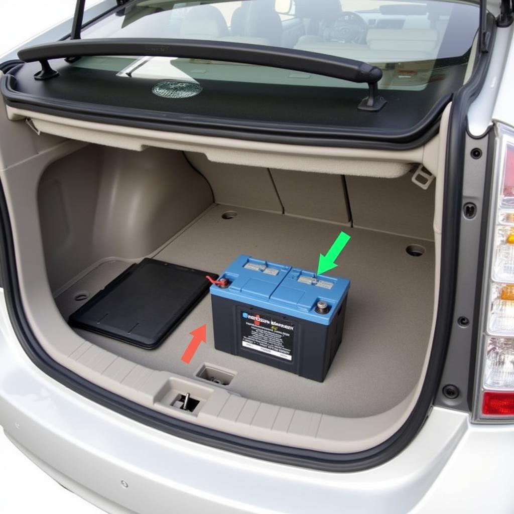 Location of 12-volt Battery in 2008 Toyota Prius