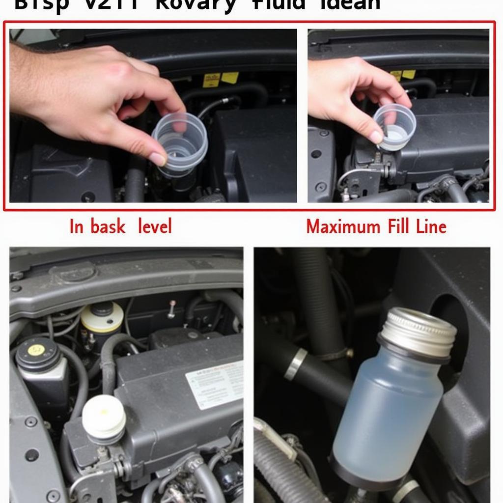 Checking the brake fluid reservoir in a 2008 Range Rover Sport Supercharged