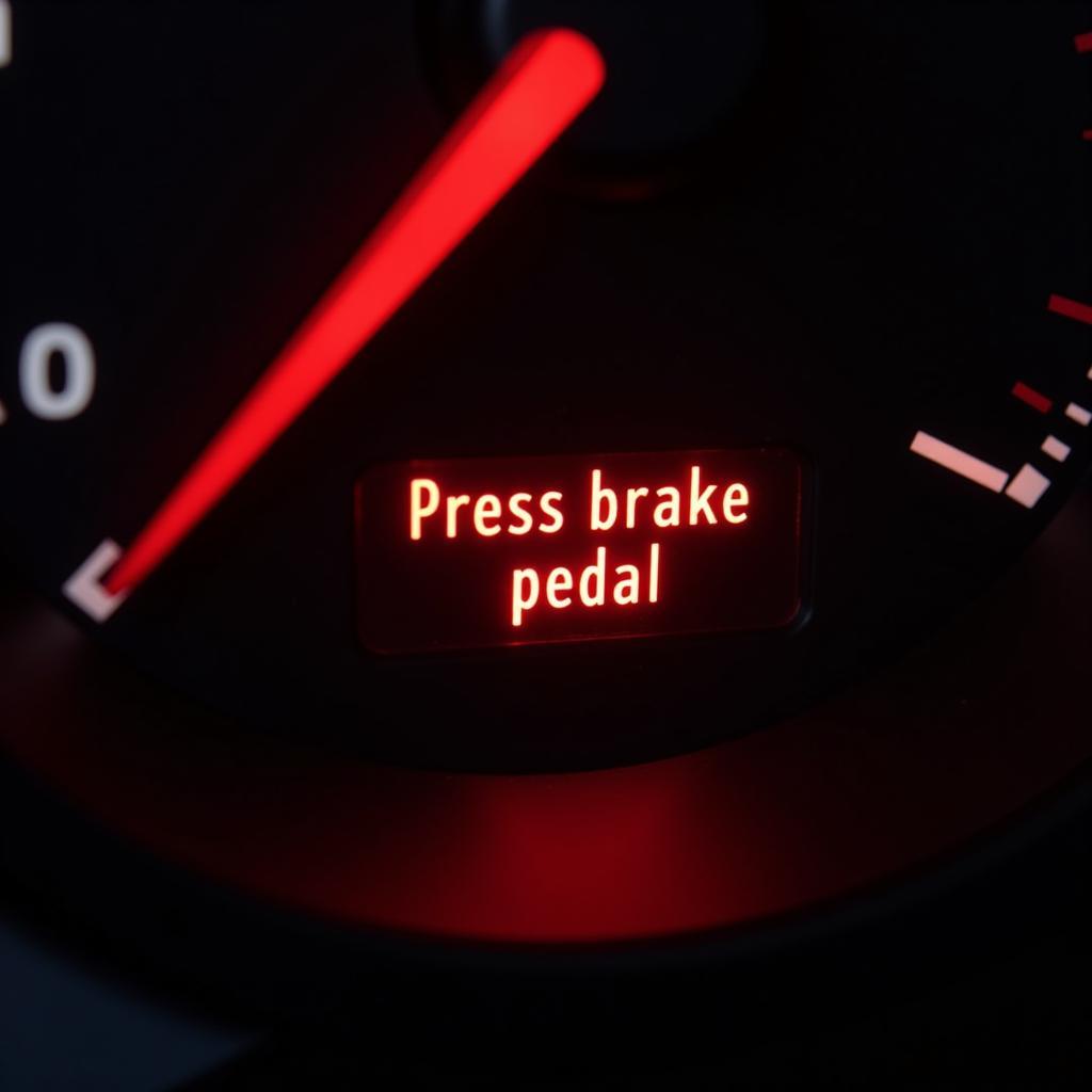 Red Brake Pedal Warning Light on Dashboard