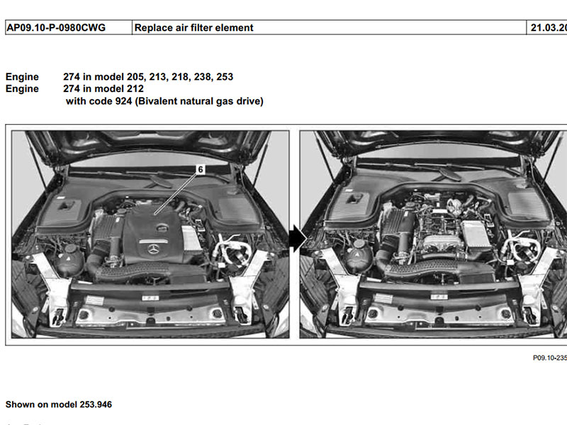 Replace air filter element guidance 