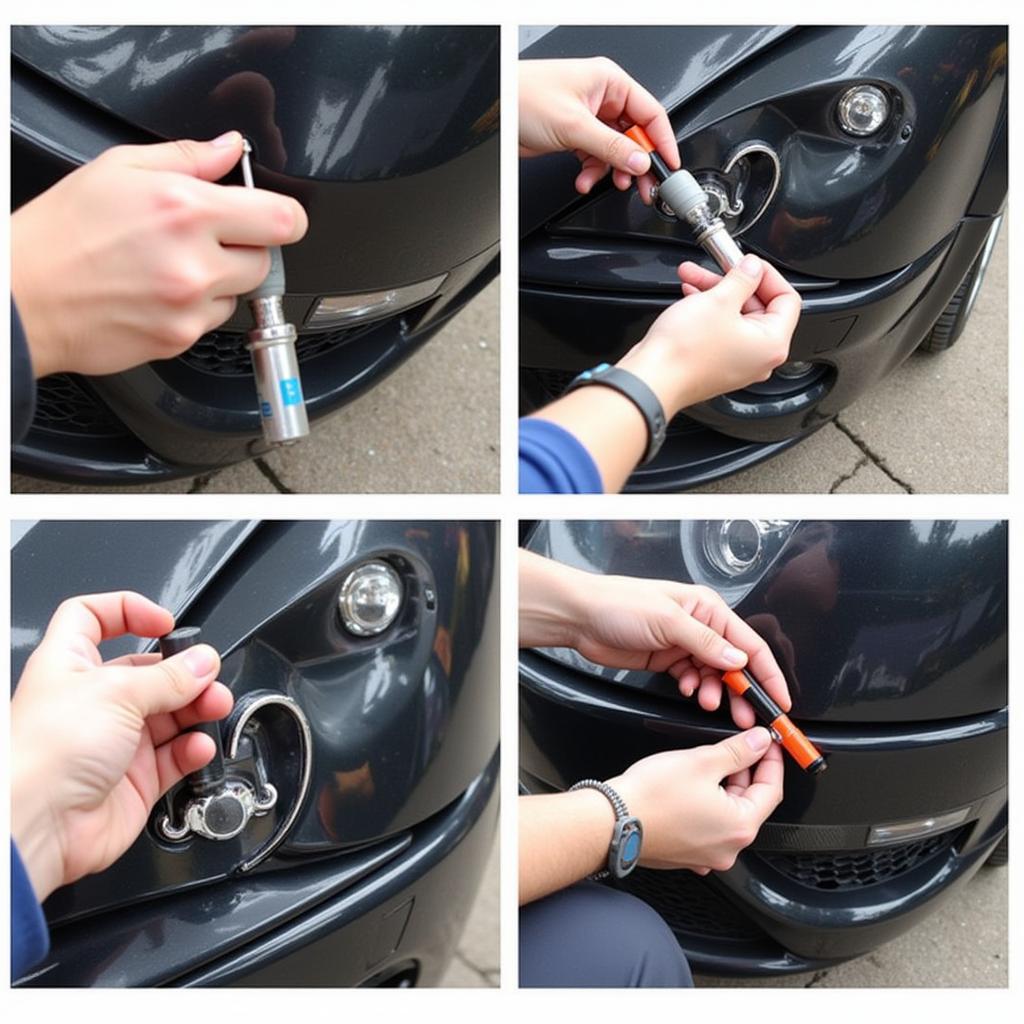 Replacing a headlight bulb on a Seat Leon