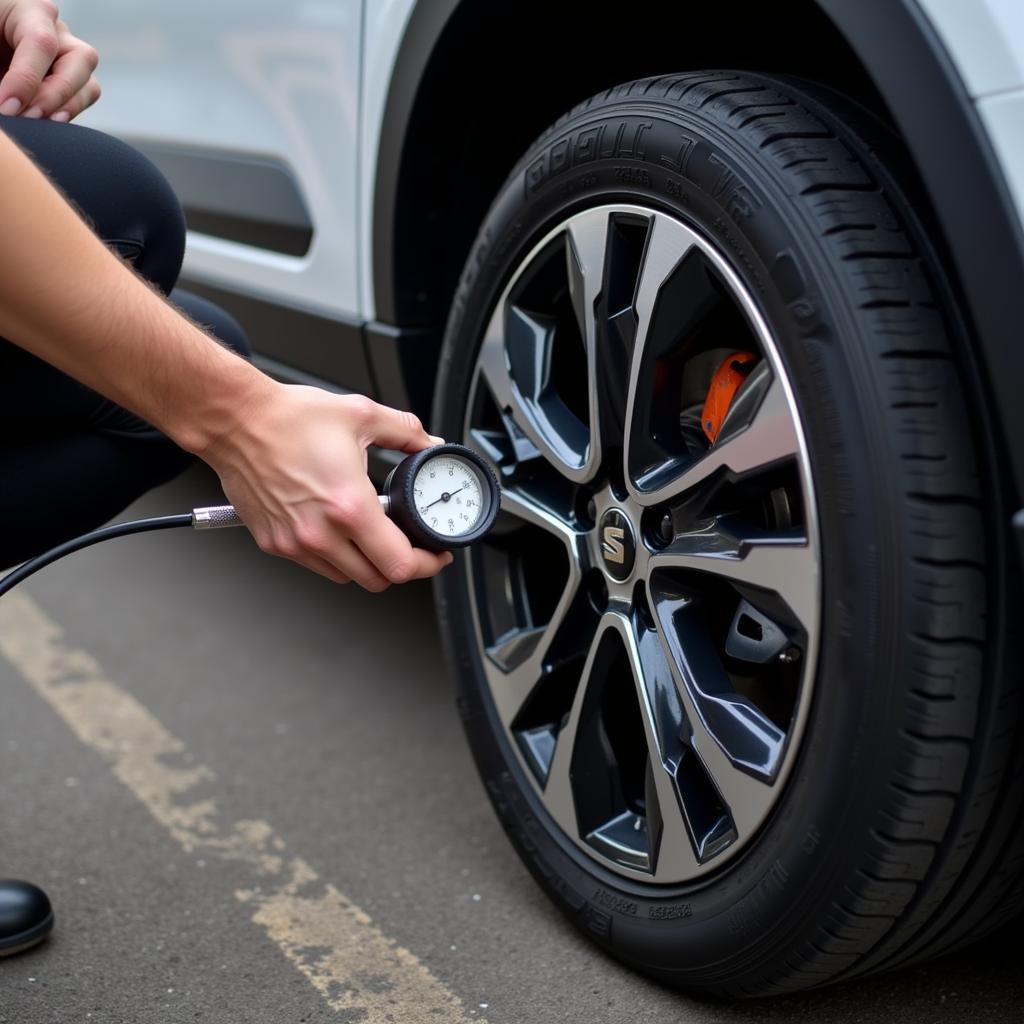 Checking Tyre Pressure on a Seat Arona