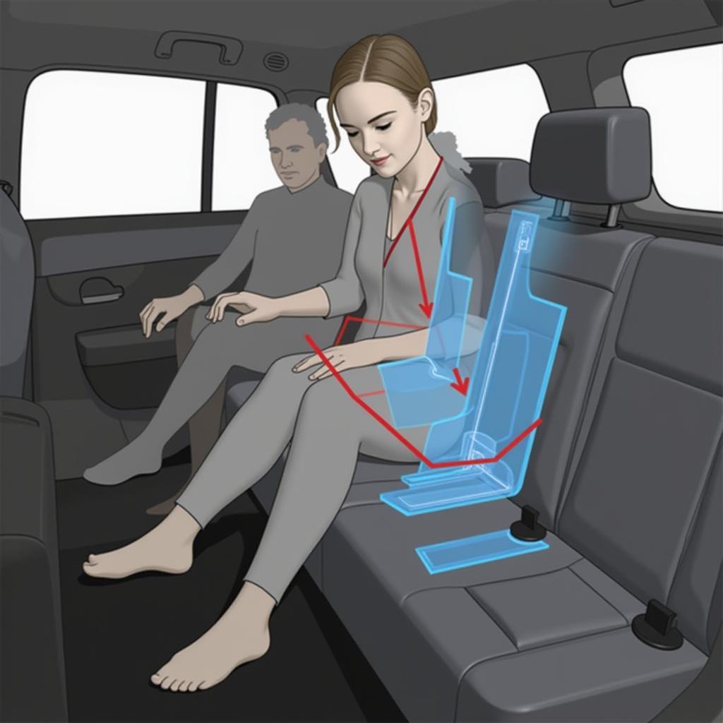 Seat Belt Restraining Occupant During Car Crash Simulation