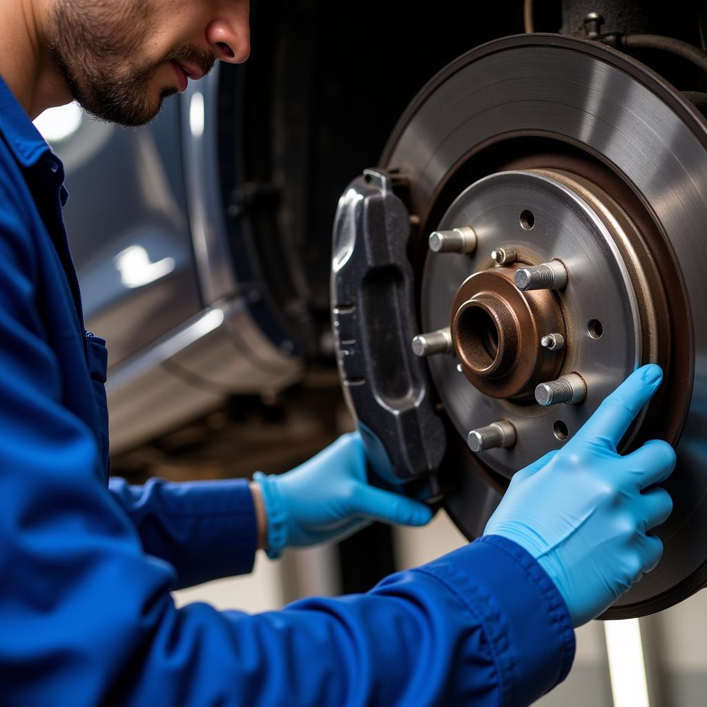 Skoda Octavia Brake Inspection by Mechanic