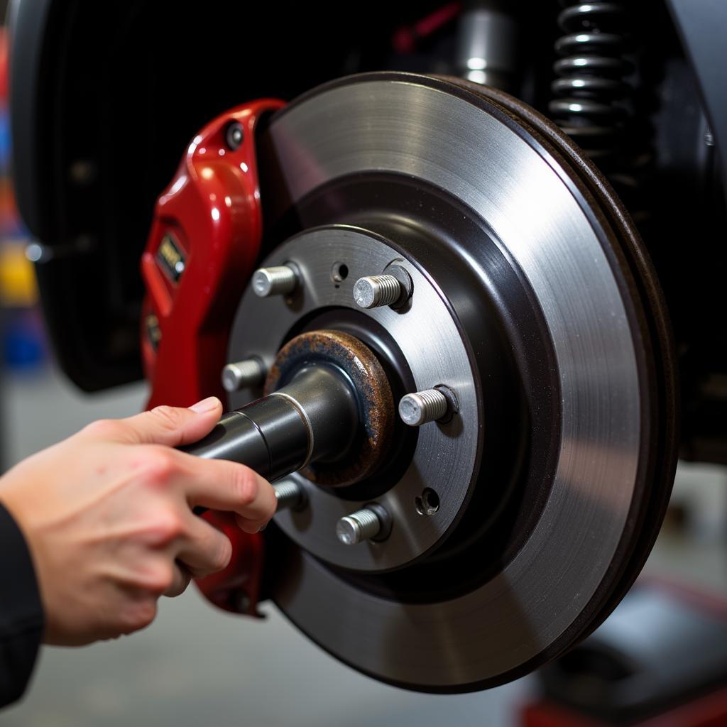 Inspecting Toyota Tacoma Brake Pads