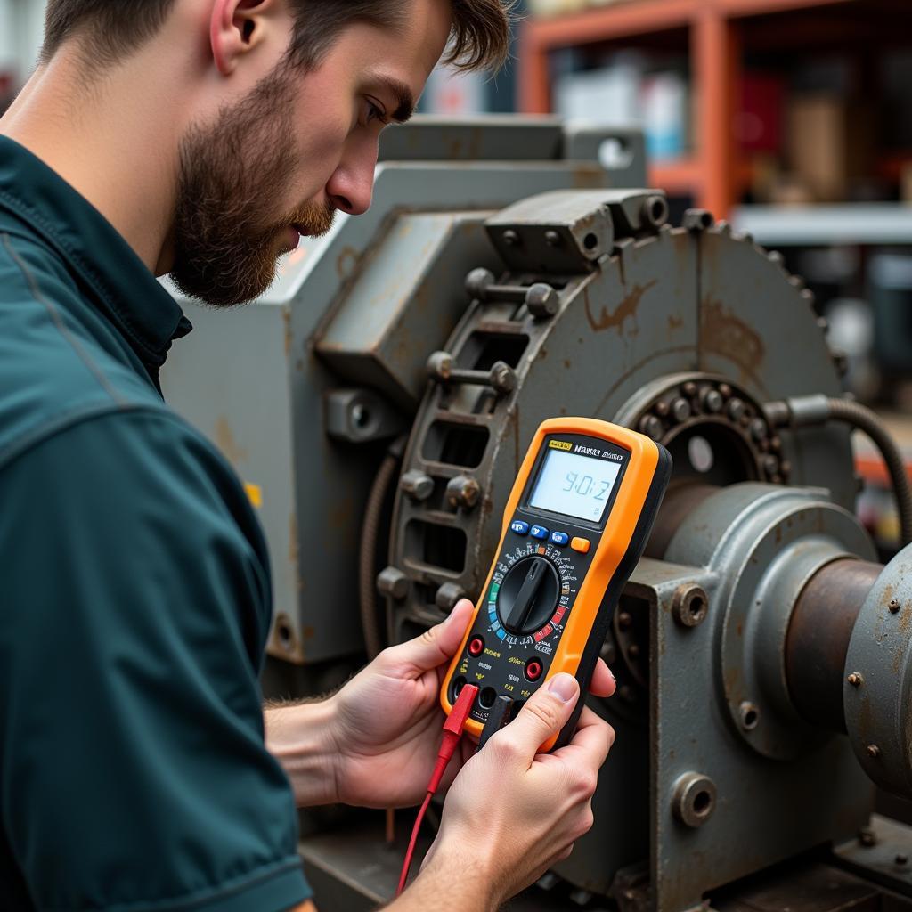 Technician Troubleshooting a Warner Electric Magnetic Brake