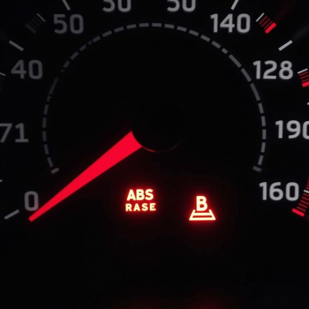 Acura TSX Dashboard with ABS and Brake Warning Lights Illuminated