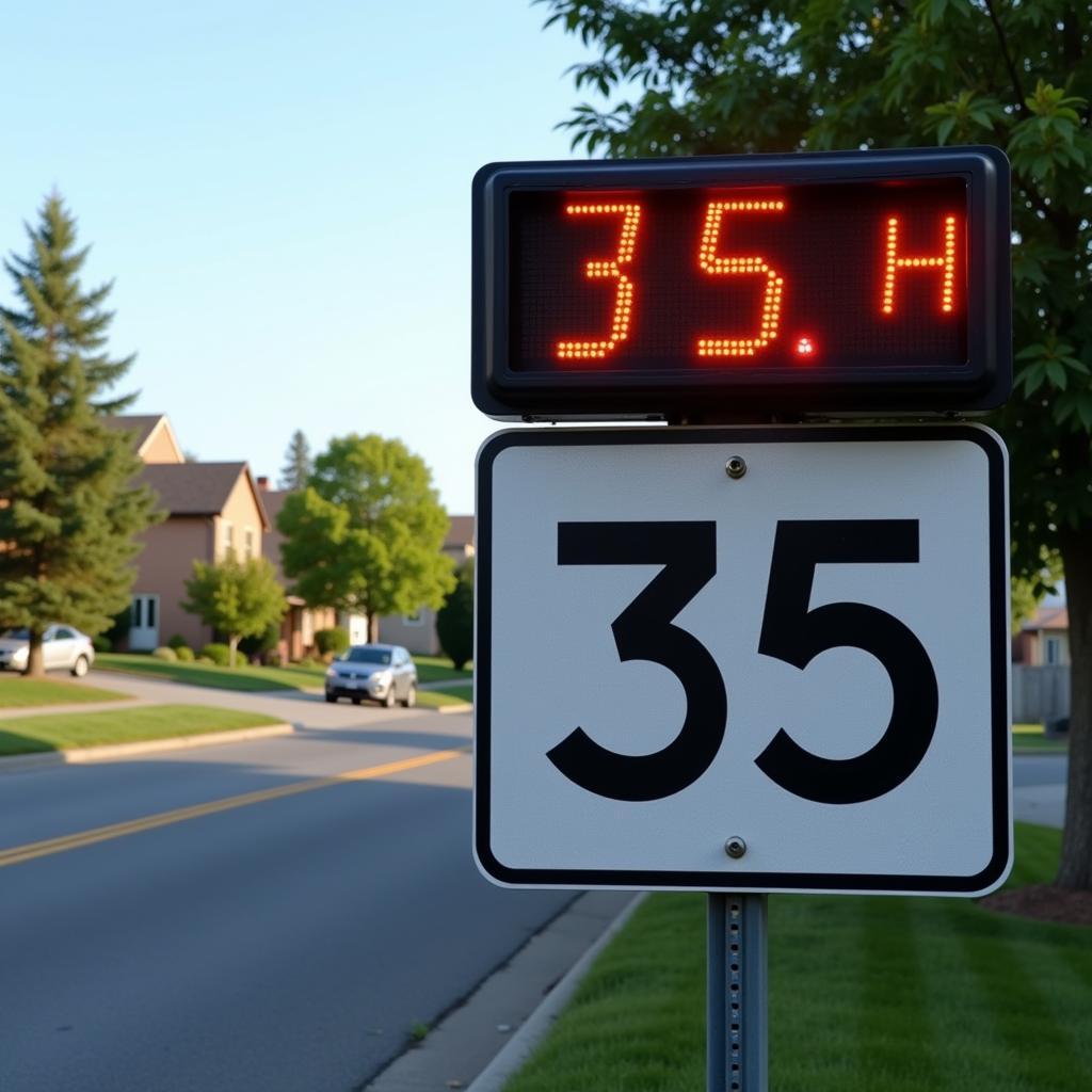 Vehicle Activated Sign Displaying Speed