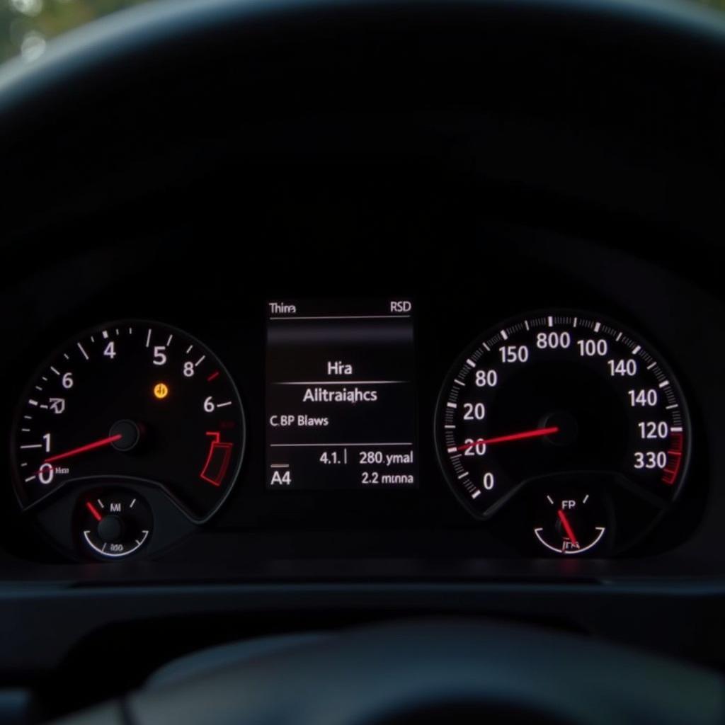 Dashboard warning lights illuminated