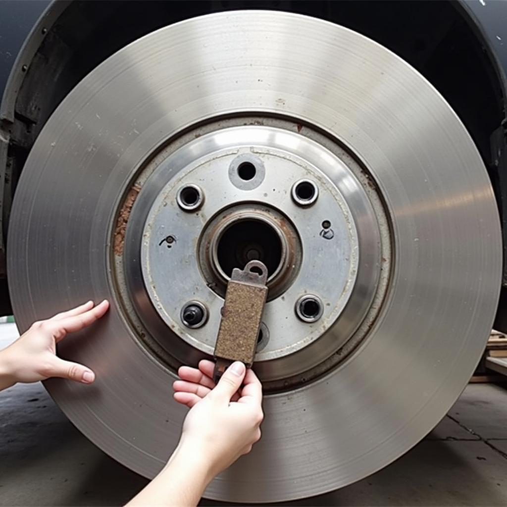 Inspecting VW Passat Brake Pads