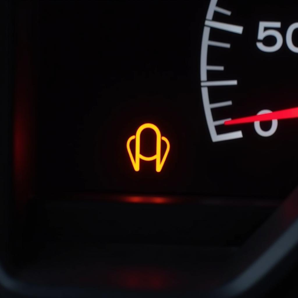 VW T4 Dashboard Showing Brake Pad Warning Light