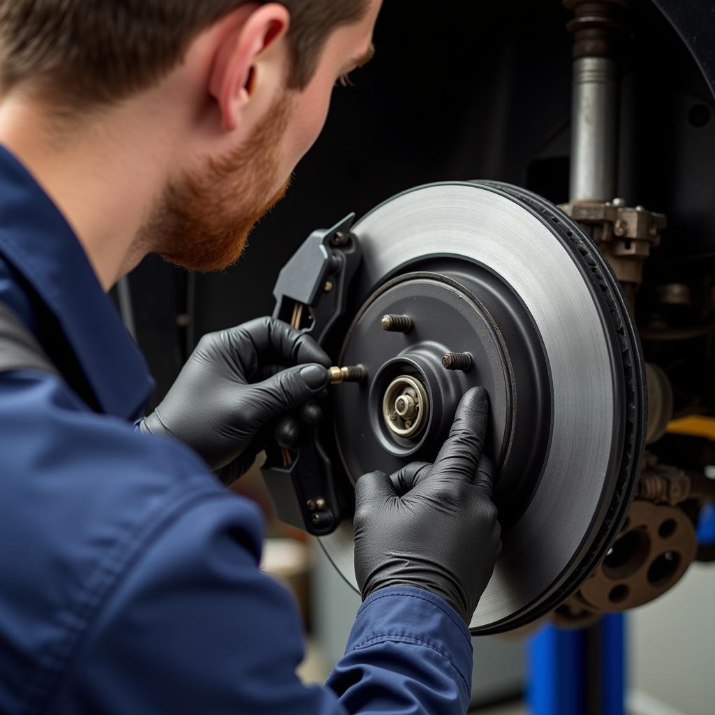 VW T5 Brake Pad Inspection