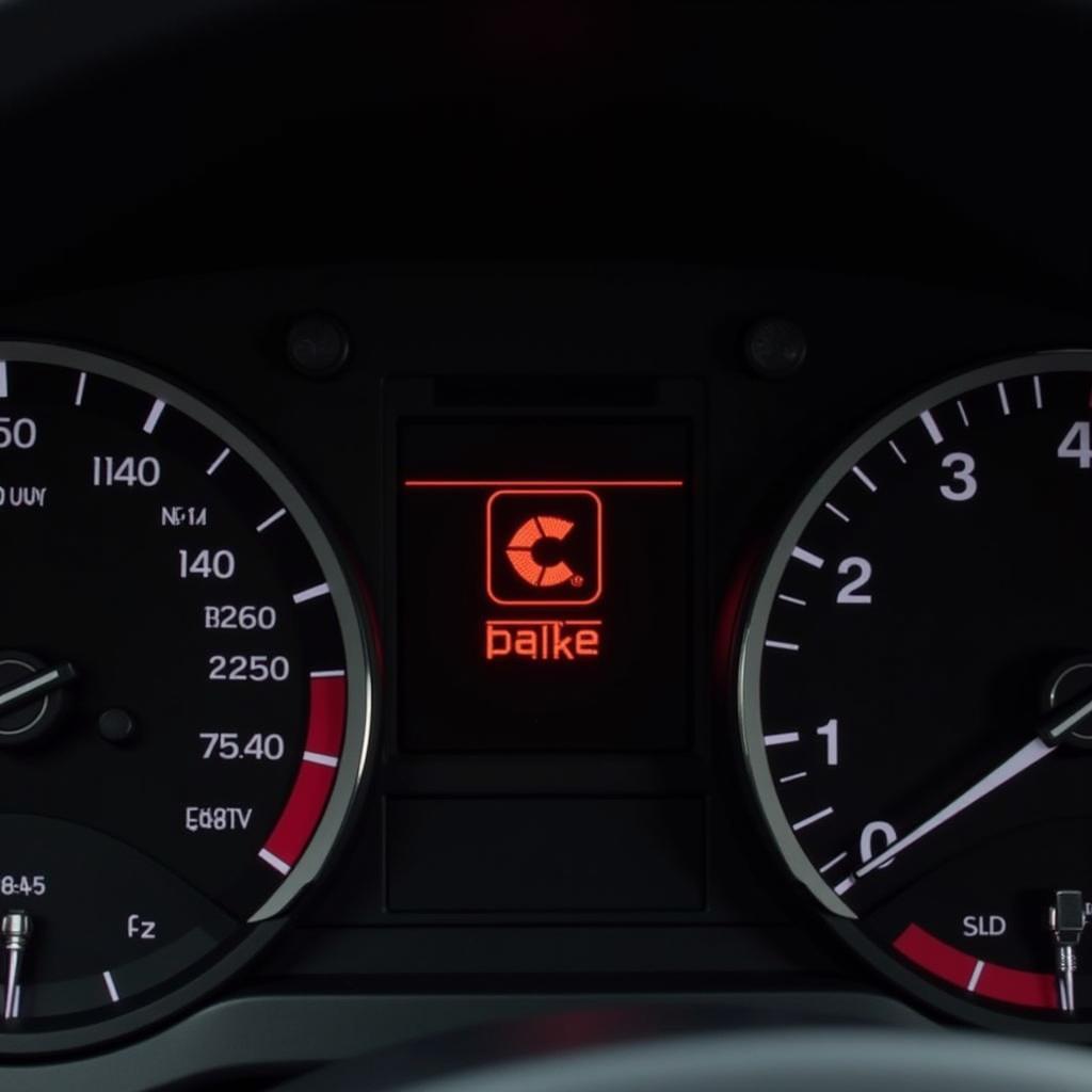 VW T5 Dashboard Showing Brake Warning Light