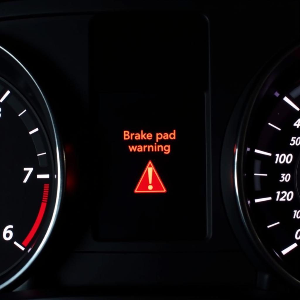 VW Touareg Dashboard Showing Brake Pad Warning Light