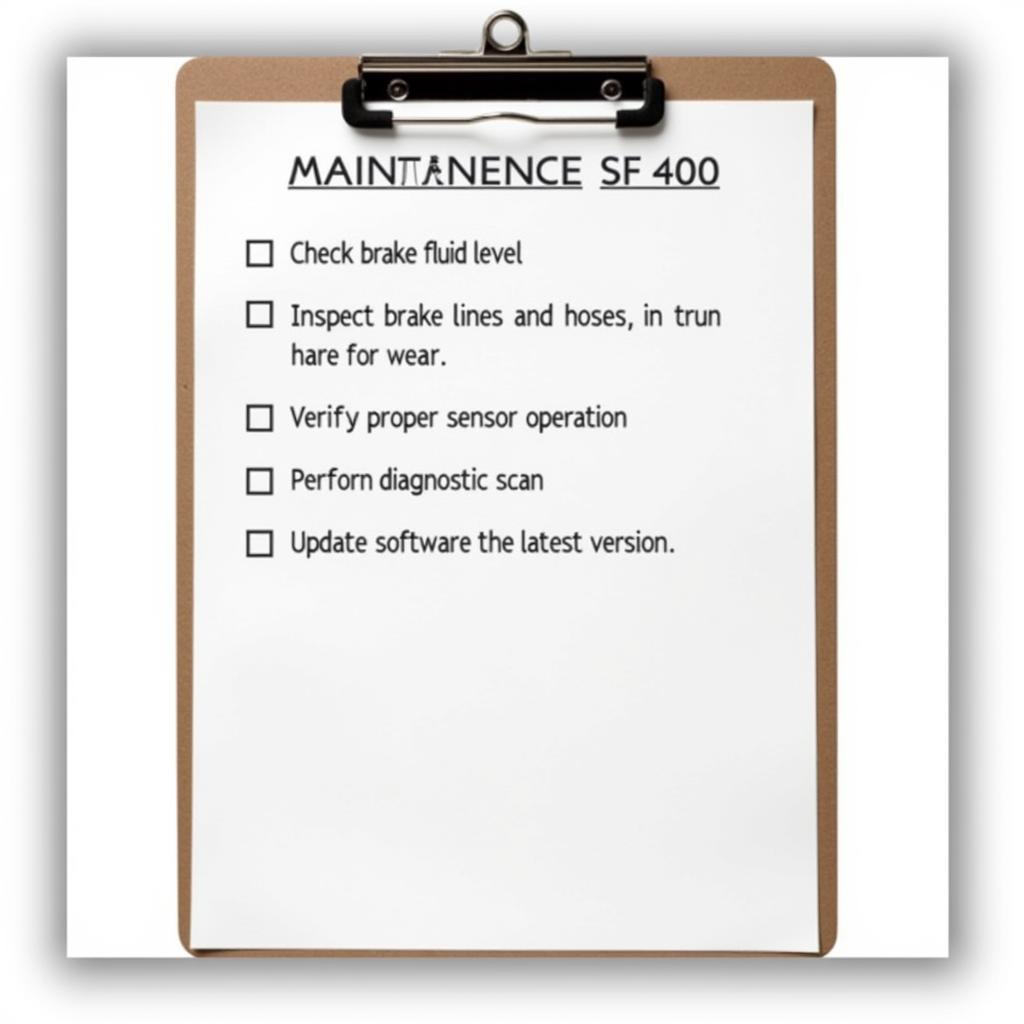 Warner Brakes SF 400 Maintenance Checklist