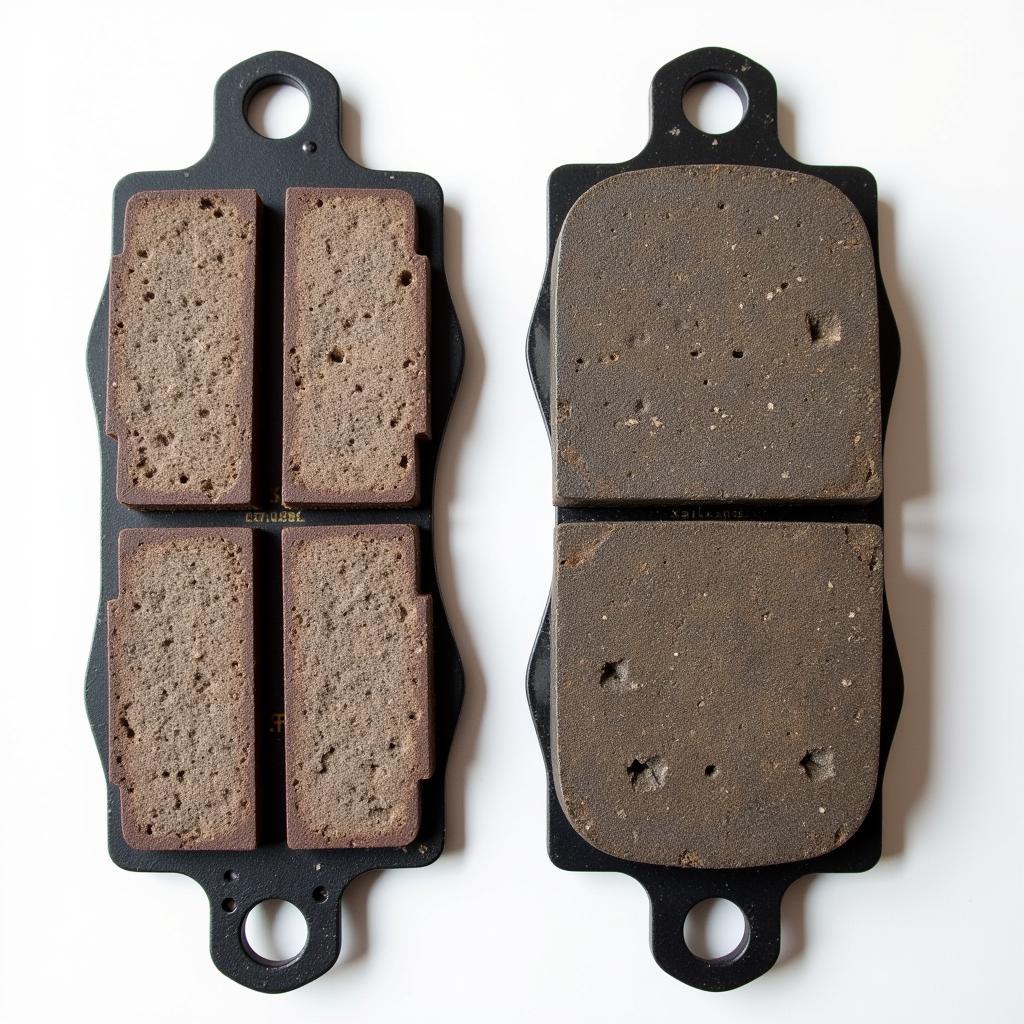 Worn Brake Pad vs. New Brake Pad