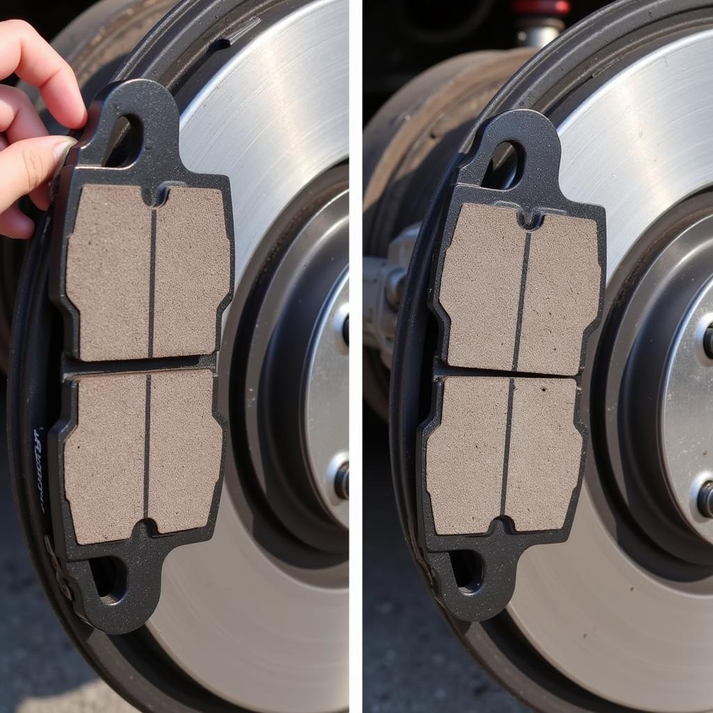 Worn Brake Pad With Exposed Sensor