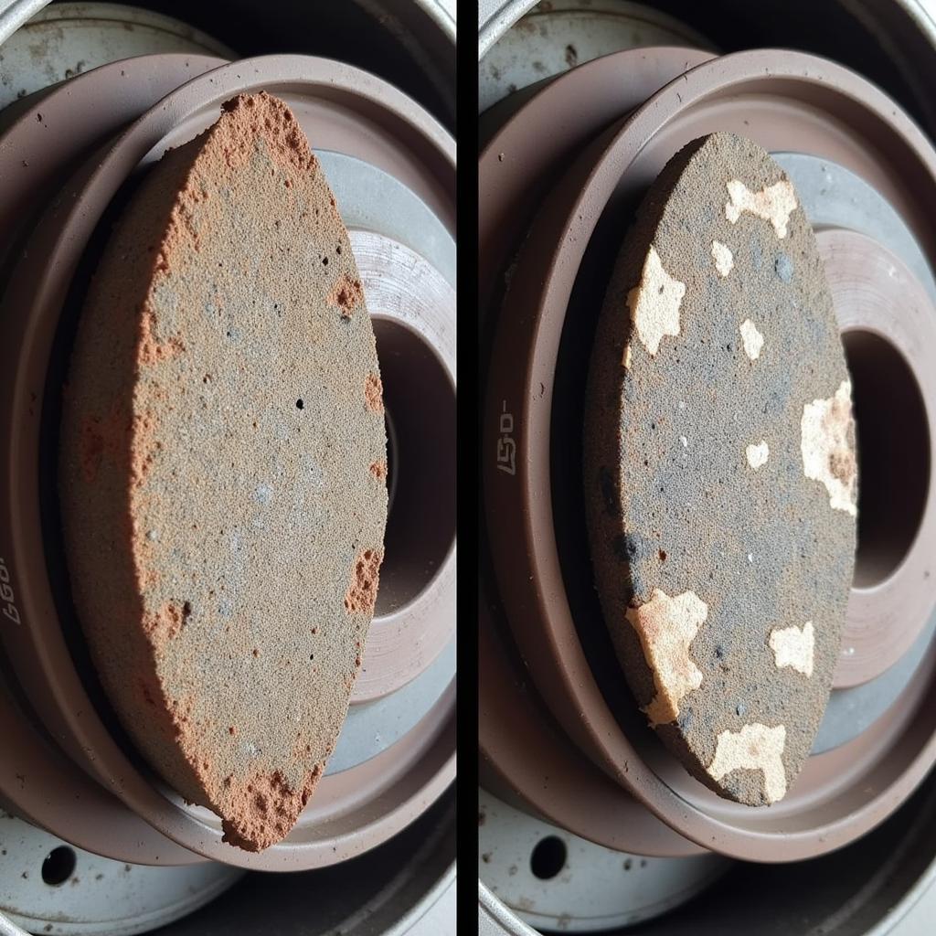 Worn Brake Pads on a 1972 Ford