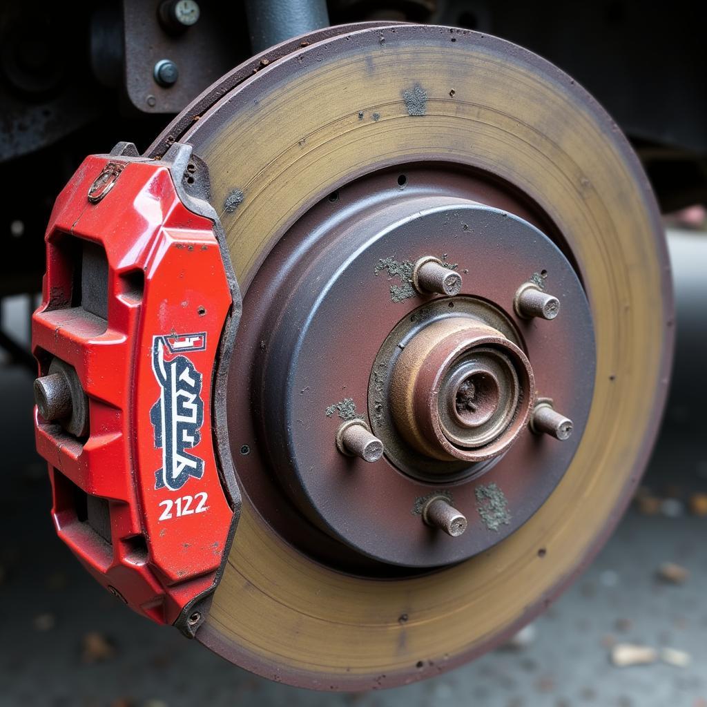 Worn Brake Pads on a 1989 Chevy Truck