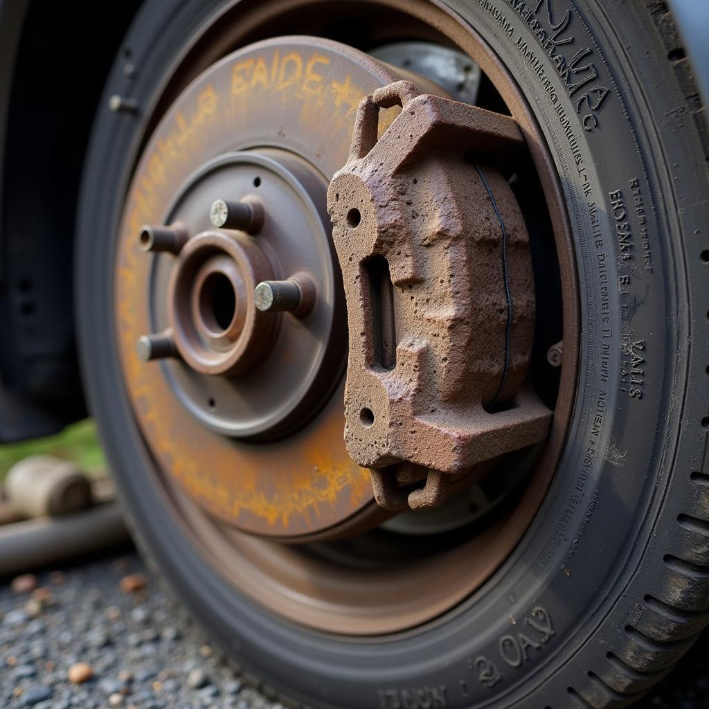 Worn Brake Pads on a 2004 Ford Taurus