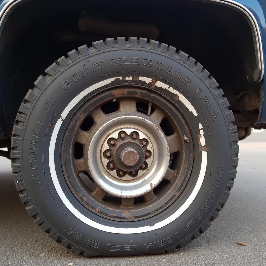 Worn Brake Pads on a 1985 Chevrolet K20