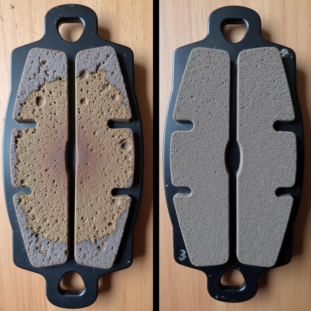 Worn brake pads comparison