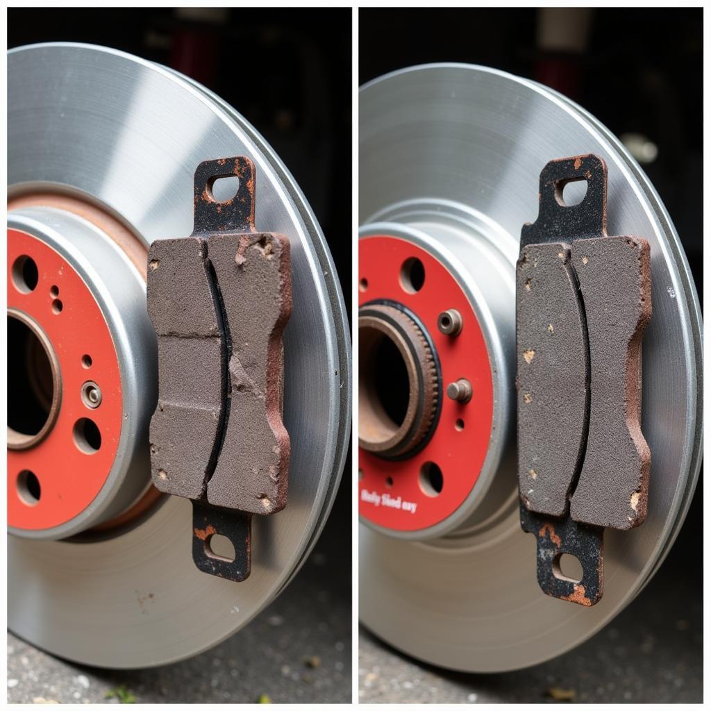 Worn Brake Pads and Rotor