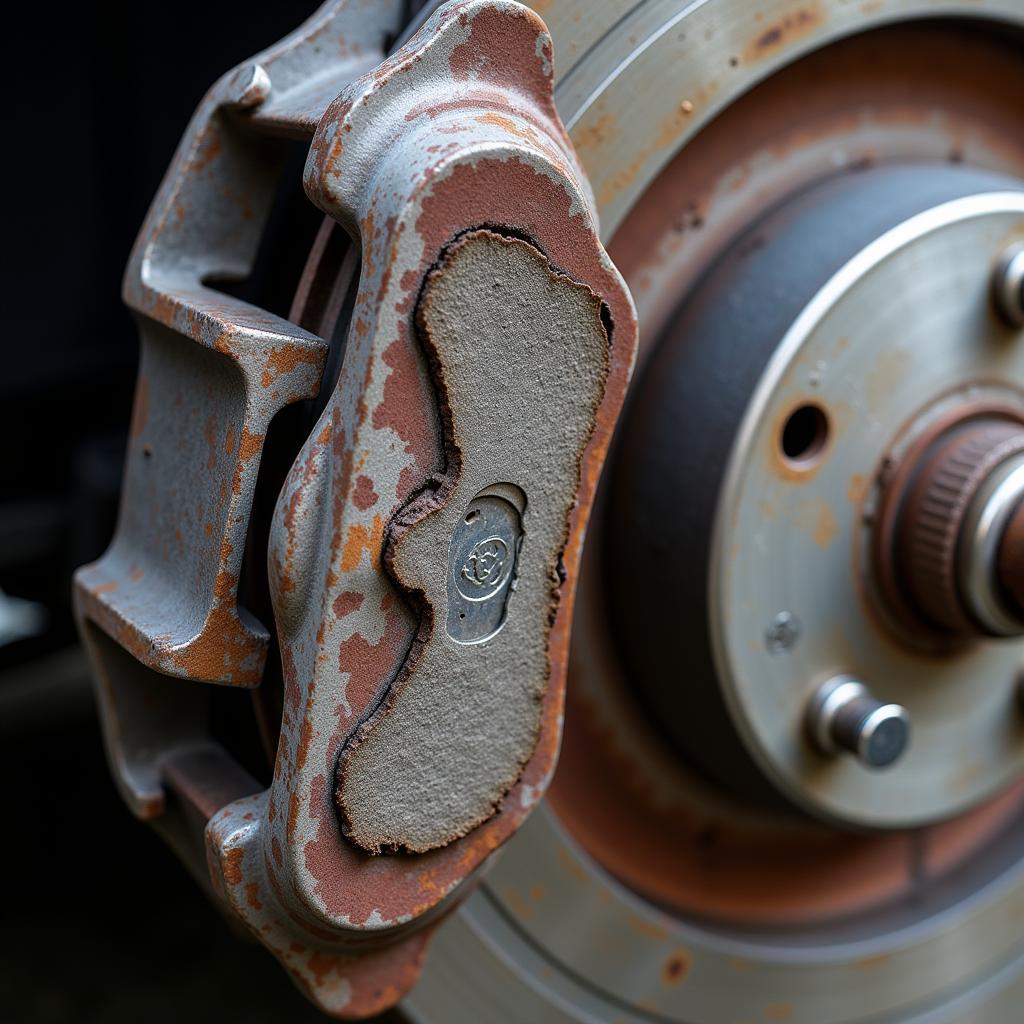 Worn Brake Pads on an Audi A6