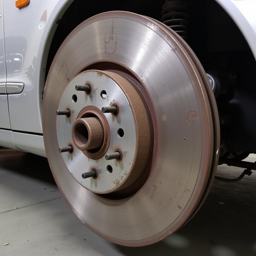 Worn Brake Pads on a Mercedes E320